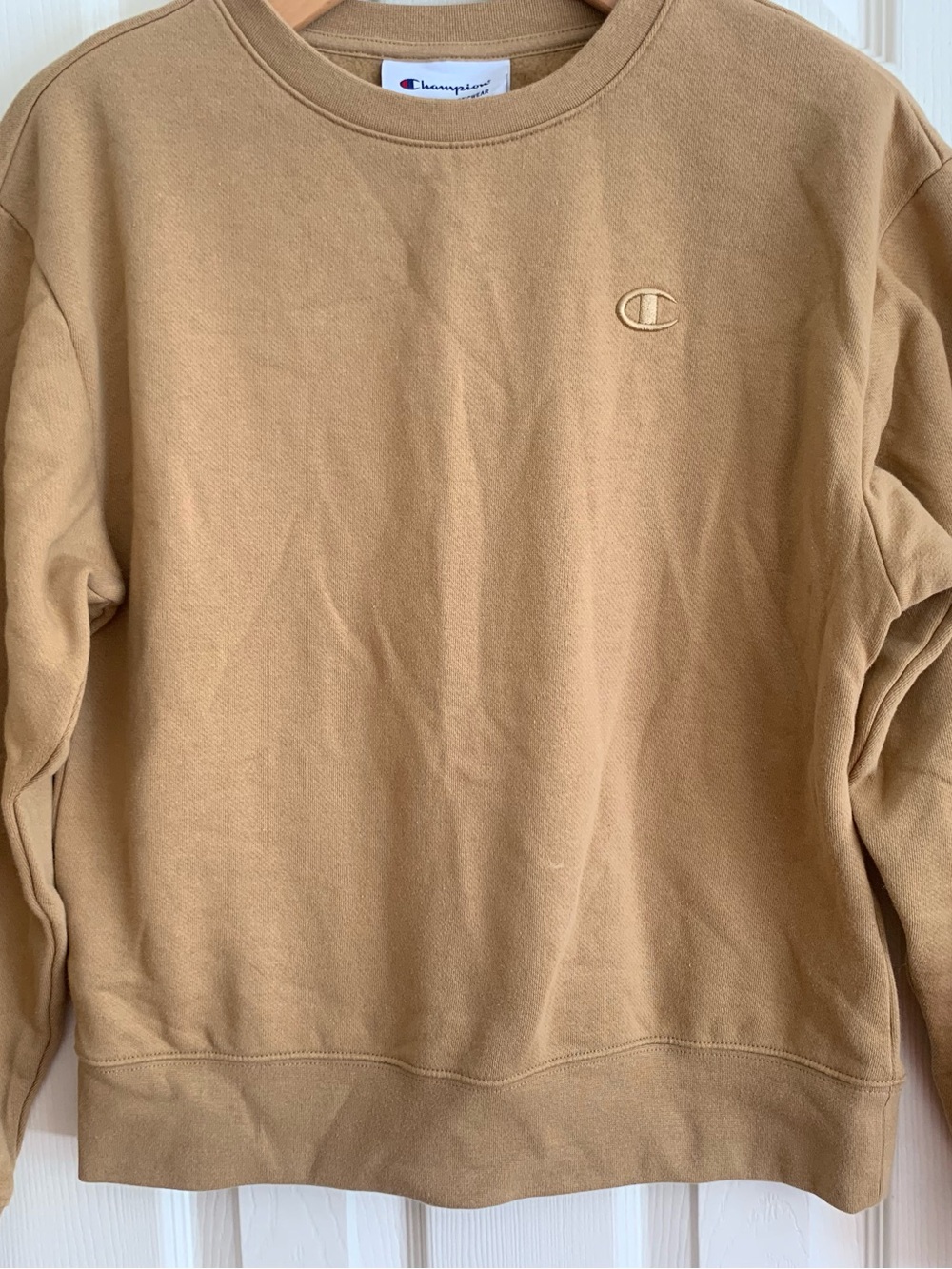 Champion Crewneck Sweatshirt XS — Camel Brown